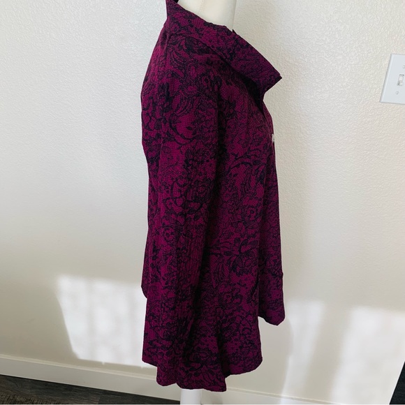 Habitat purple and black floral button up size xs - Picture 5 of 11